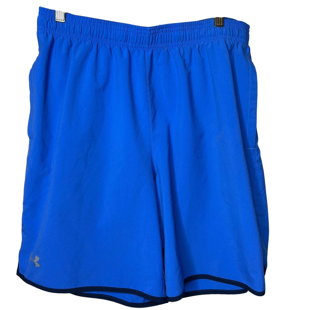 Under Armour Mens Running Shorts-Large- Blue HeatGear Loose Fit Athletic‎